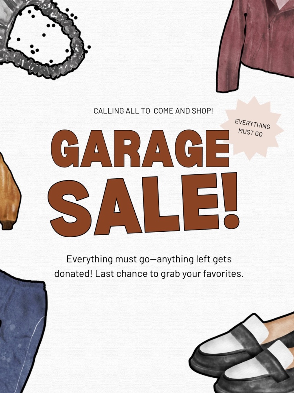EVERYTHING MUST GO by 5/31